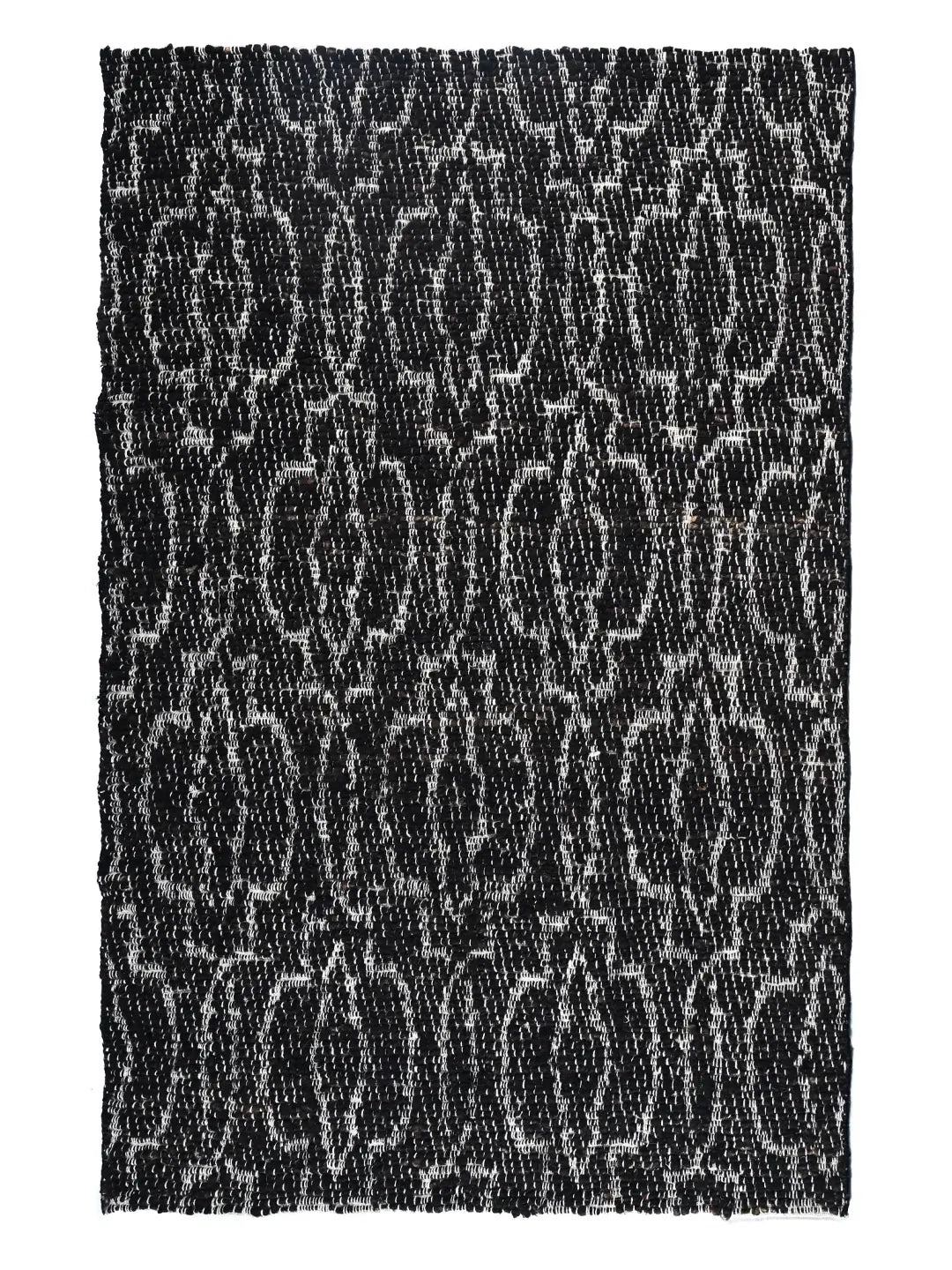black and white hand woven rug