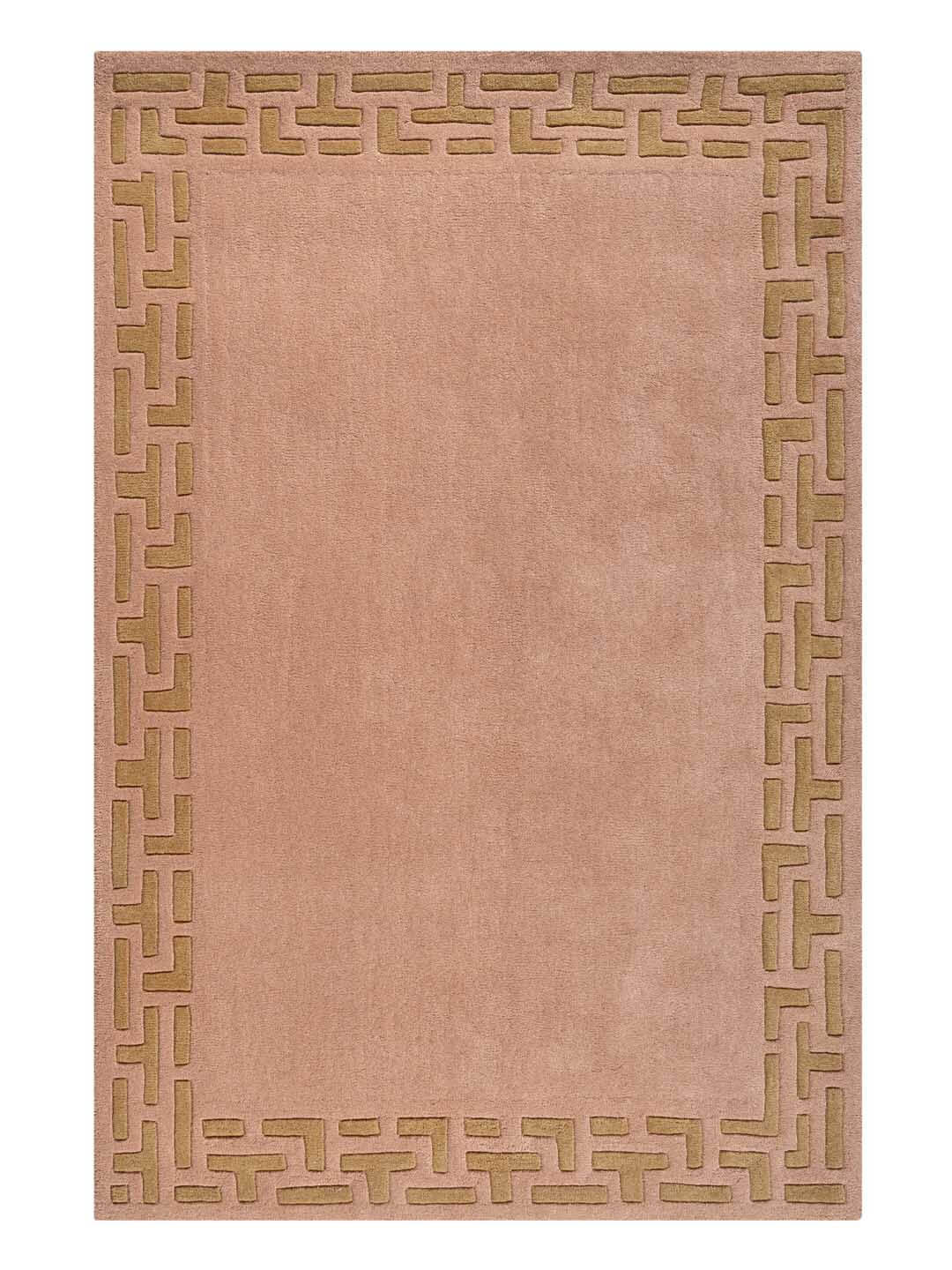 lattice hand tufted rug with geometric border