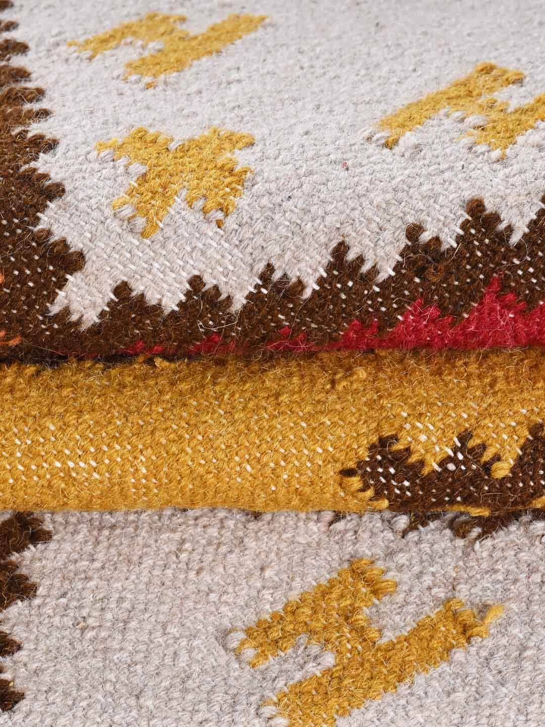 woven wool dhurrie rug