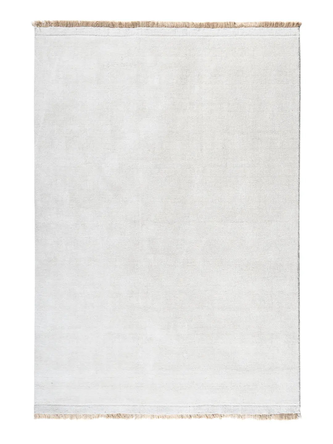 solid white handloom wool rug