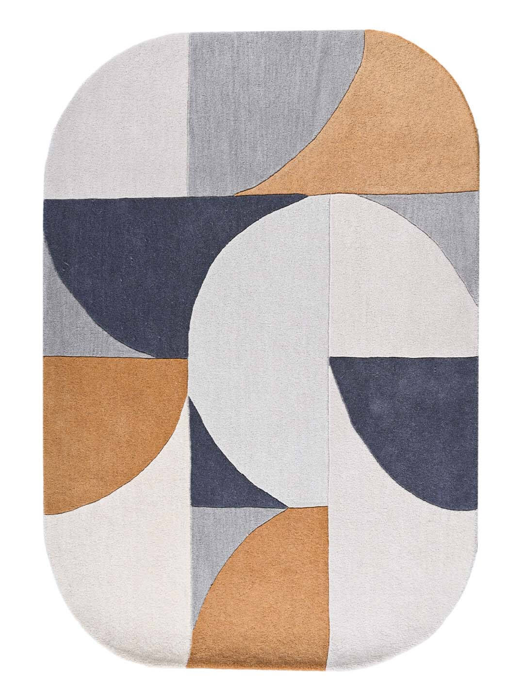 circular shapes pattern rug, hand tufted