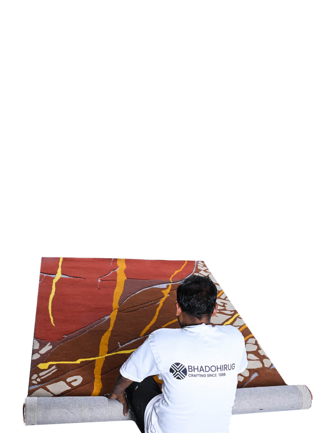 rolling up tufted carpet