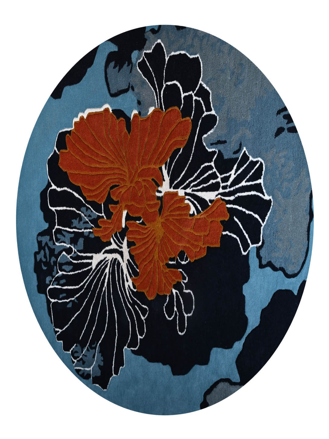 bloom floral design oval rug