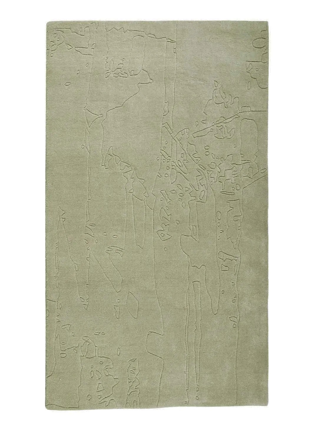 textured green hand tufted rug with abstract pattern