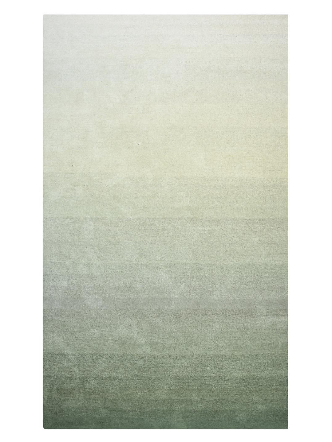 green gradient tufted wool rug