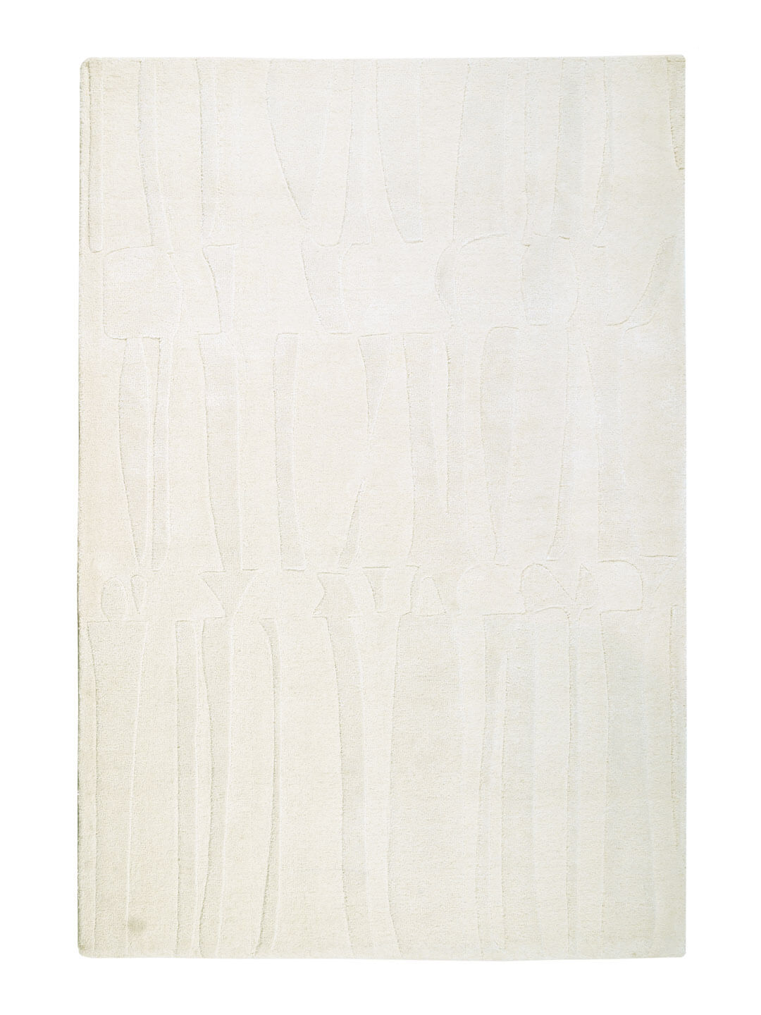 White hand tufted textured rug