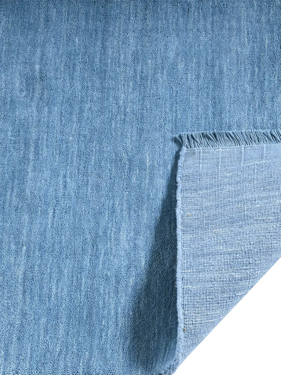 solid ocean blue wool rug