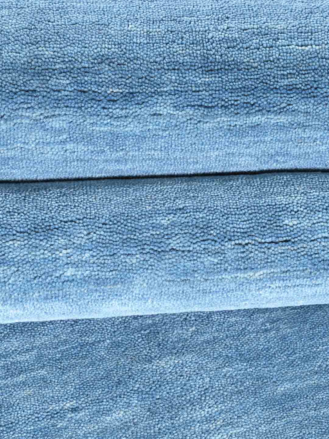 blue wool rug close up