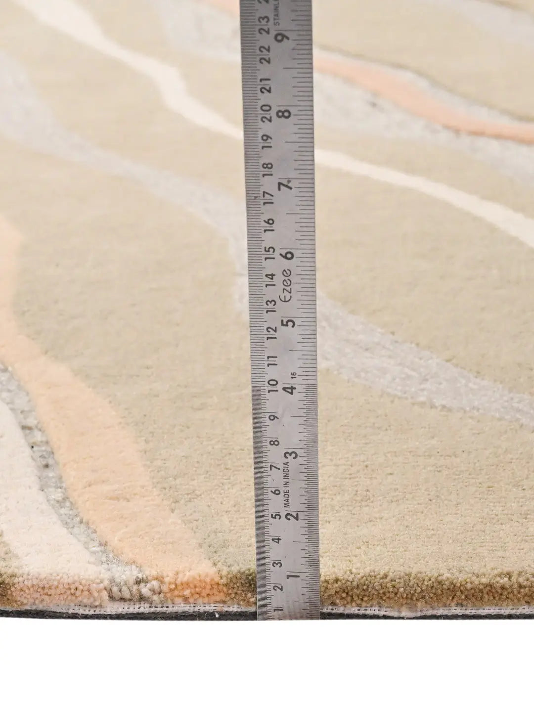 measuring rug's pile height
