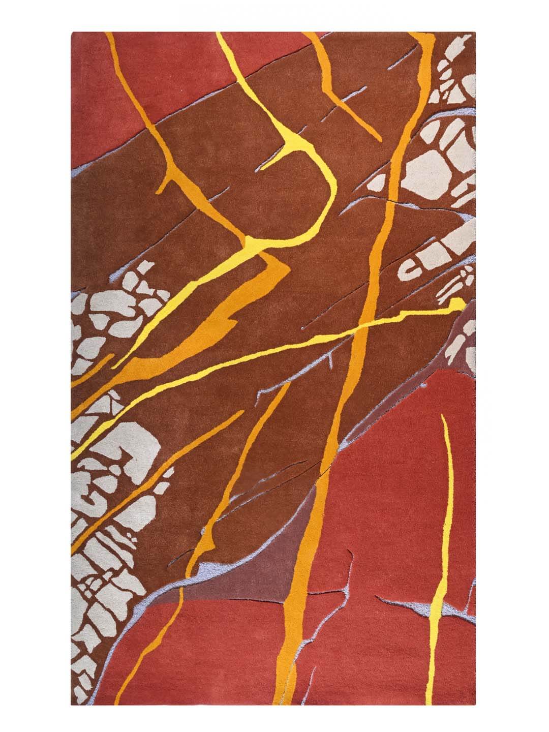 Multi-color abstract rug, hand tufted