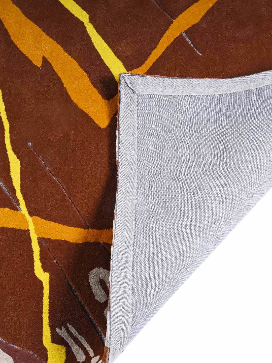 ochre  tufted wool rug