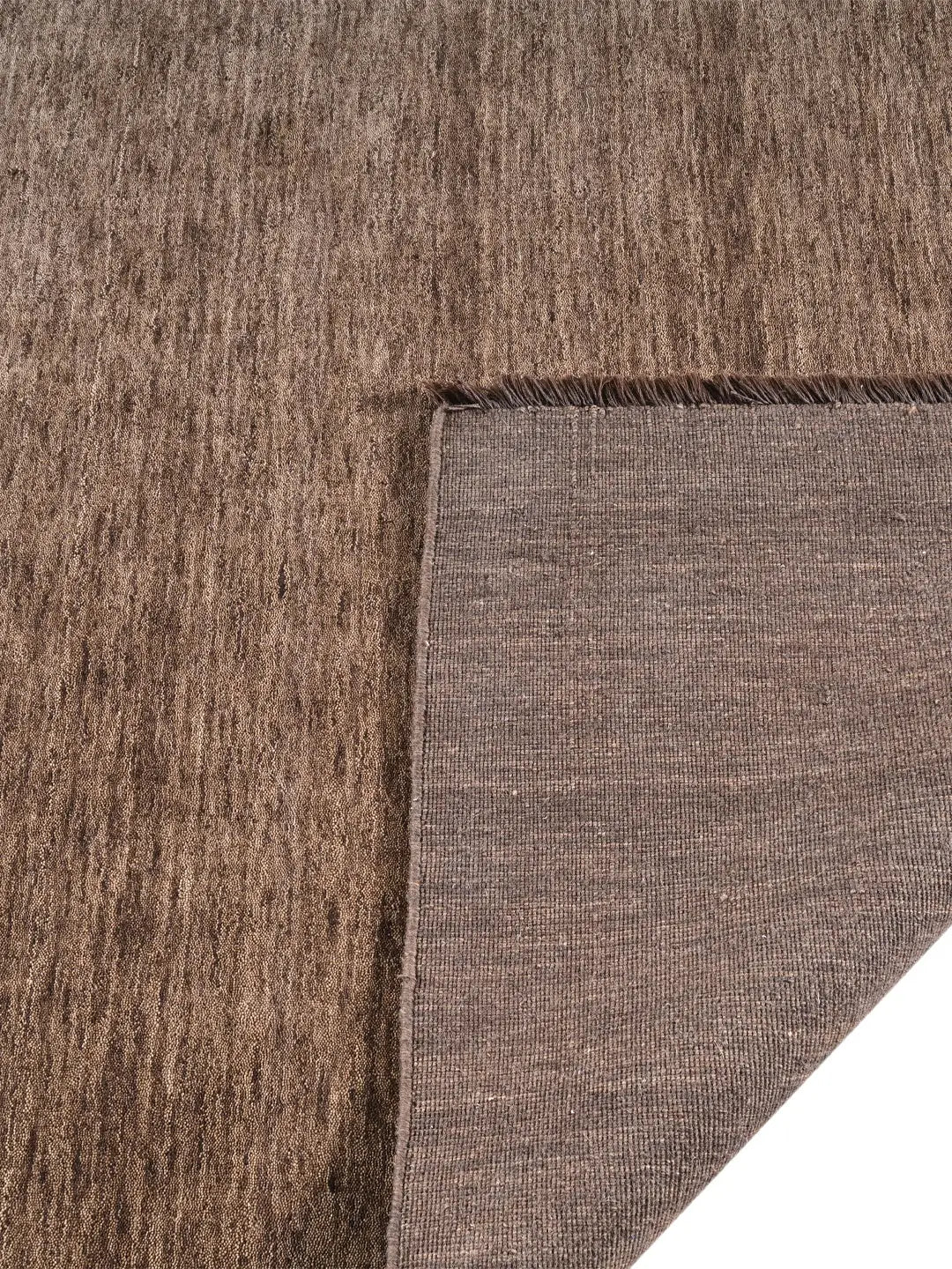 brown handloom wool rug back