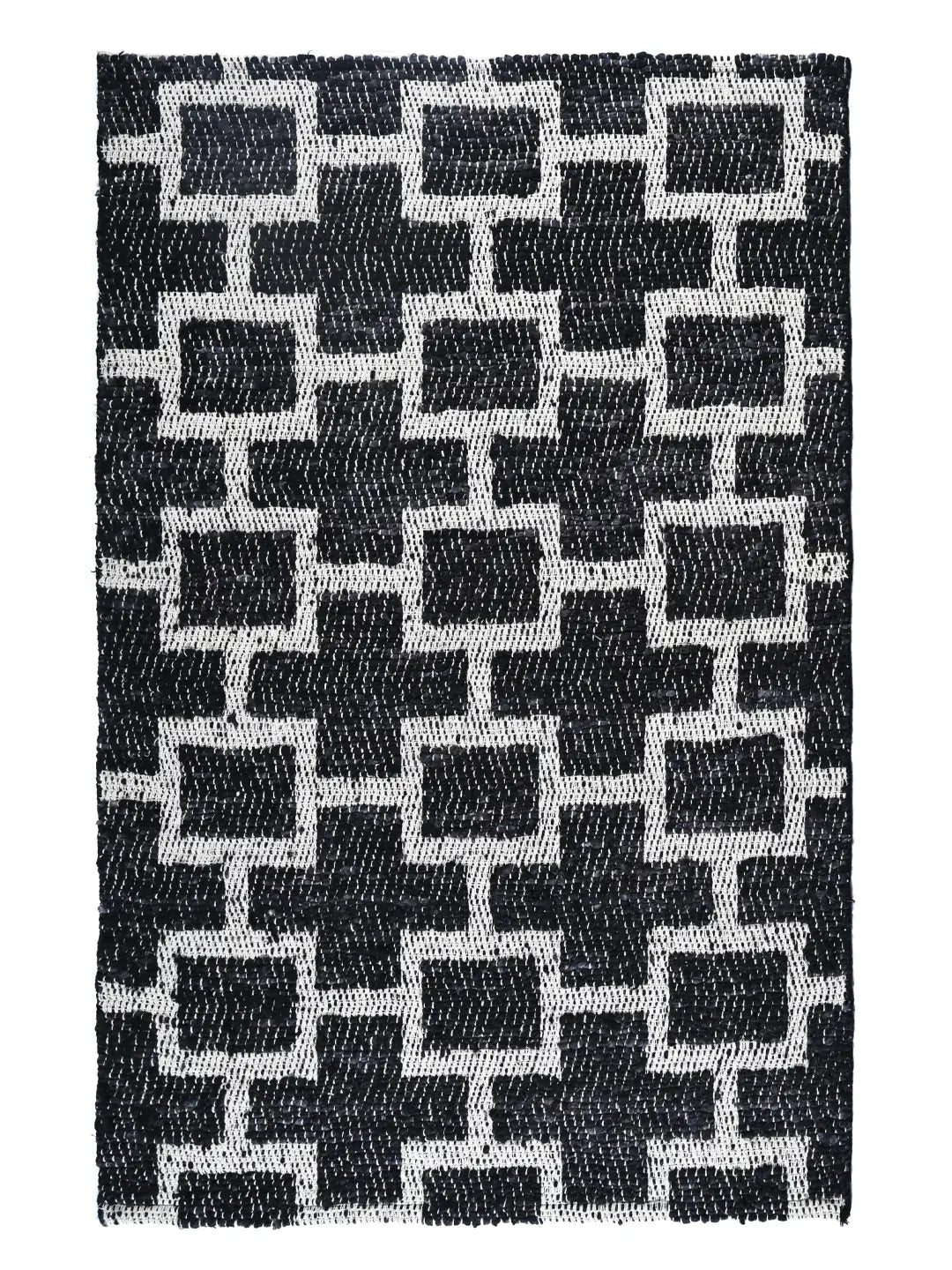 terra black and white pattern rug